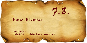 Fecz Bianka névjegykártya